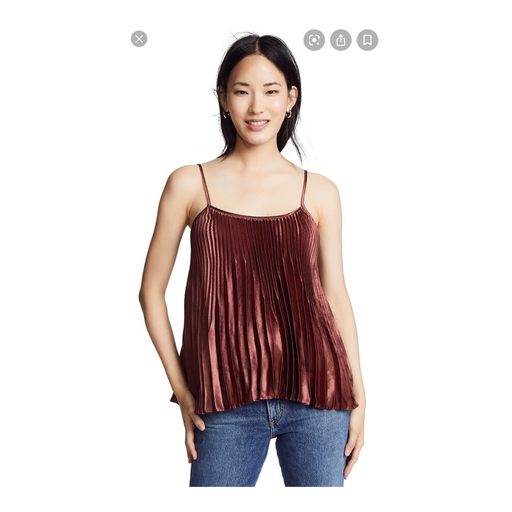 NWT Vince Chevron Pleated Tank in anise